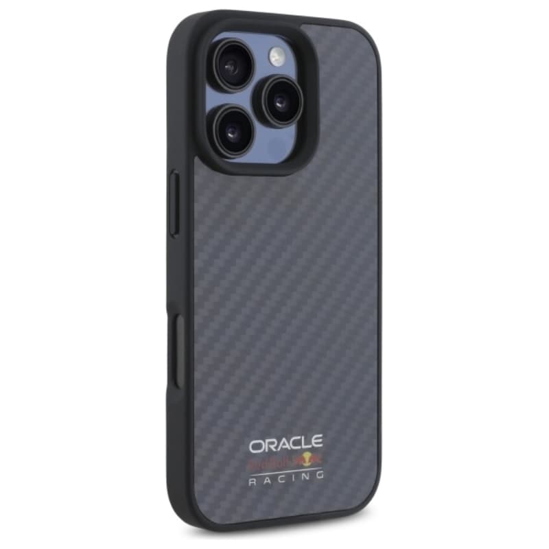 Red Bull Carbon Fiber Shiny Logo MagSafe - iPhone 16 Pro Case (Black) 4