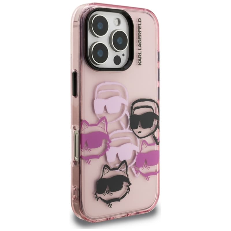 Karl Lagerfeld IML Multi K&C Head Pattern - Case for iPhone 16 Pro (pink) 4