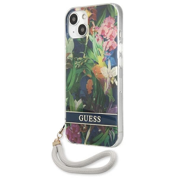 Guess Flower Cord - Cover for iPhone 13 mini (Blue) 2
