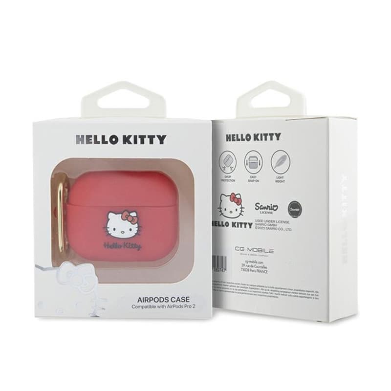 Hello Kitty Silicone 3D Kitty Head - Case for AirPods Pro 2 (fuchsia) 4