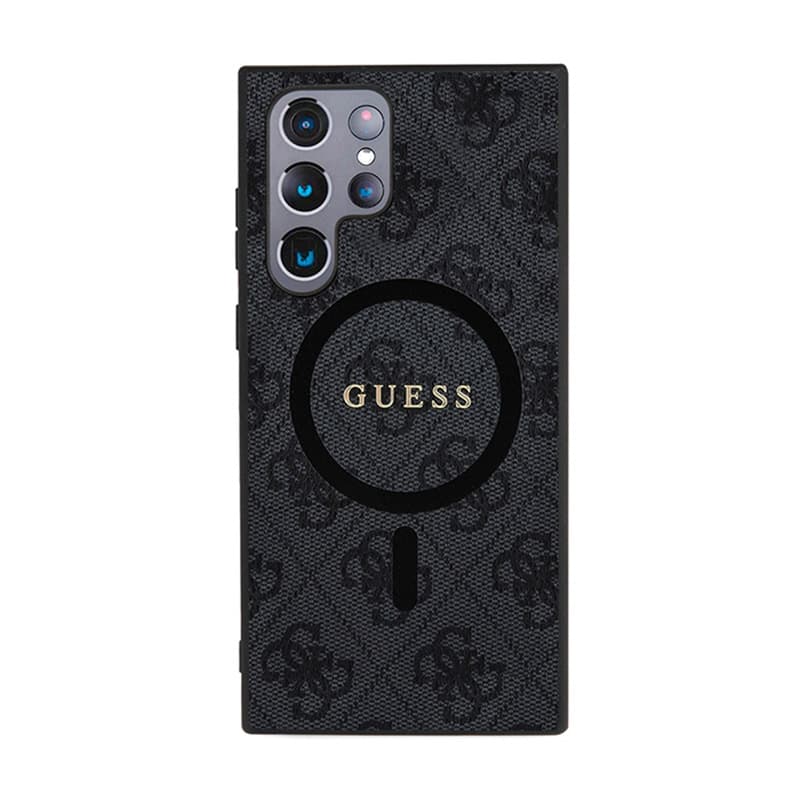 Guess 4G Collection Leather Metal Logo MagSafe - Case for Samsung Galaxy S24 Ultra (black) 3