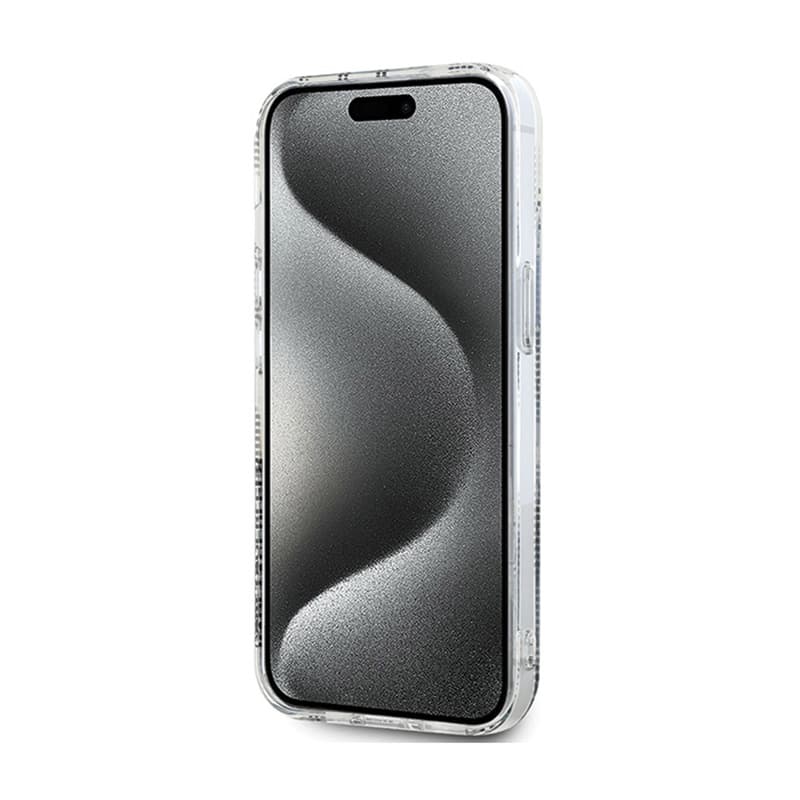 Karl Lagerfeld IML Choupette Head & Monogram - iPhone 15 / 14 / 13 Case (Transparent) 5