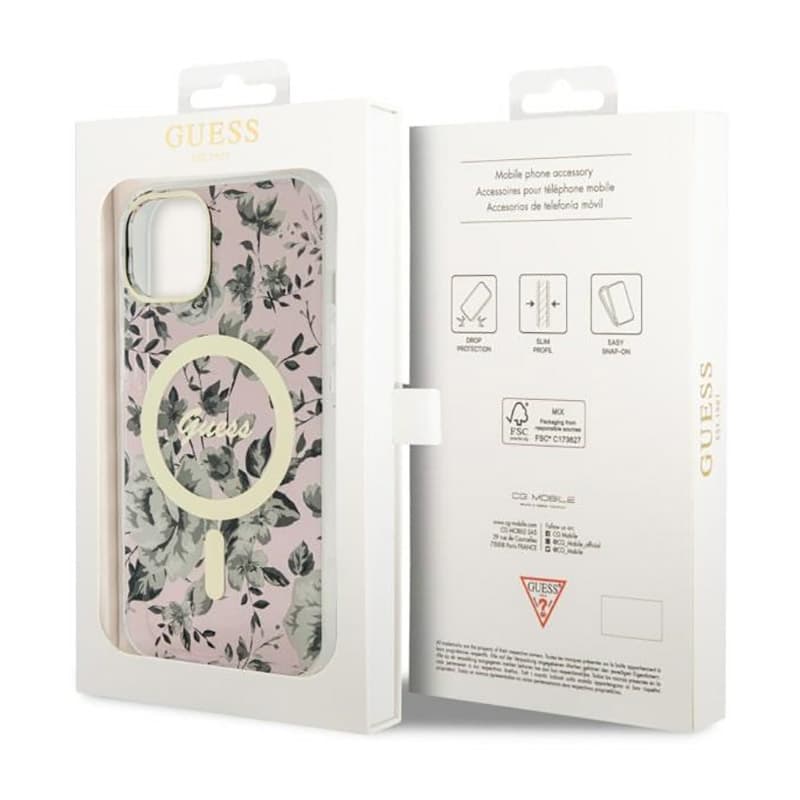 Guess Flower MagSafe - Case for iPhone 14 Plus (Pink) 8