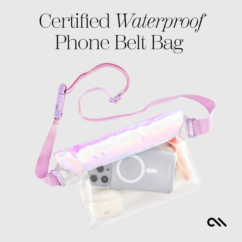 Case-Mate Soap Bubble Waterproof Phone Belt Bag - Waterproof Crossbody Bag / Pouch for Smartphones (Iridescent) 3