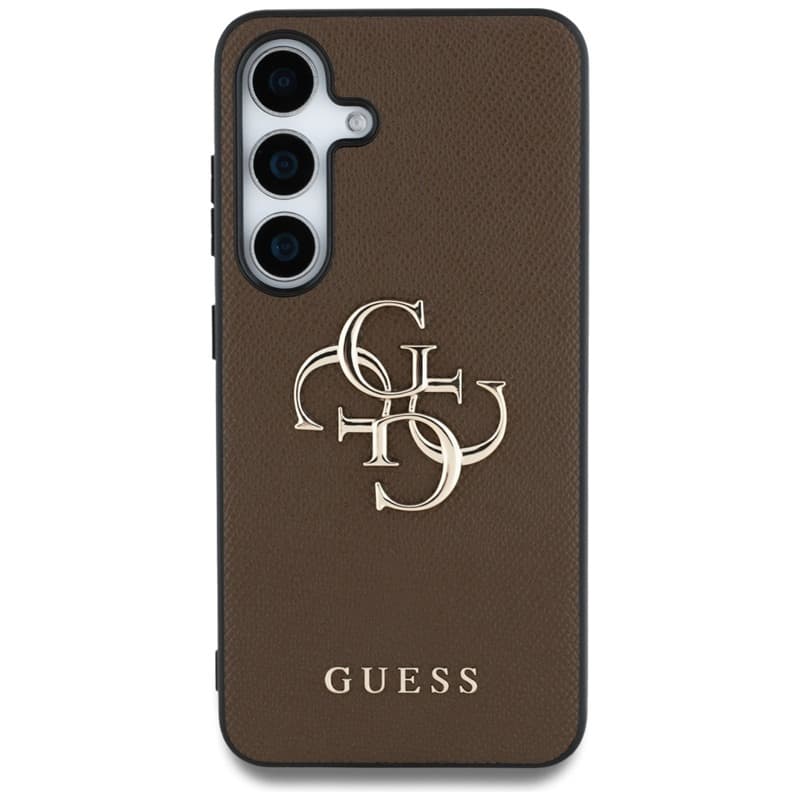 Guess Grained Big 4G Logo Small Classic Logo - Case for Samsung Galaxy S25 (brown) 3