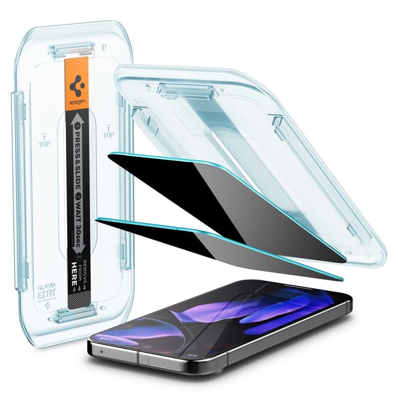 Spigen GLAS.TR EZ FIT Privacy 2-Pack - Tempered Glass with Privacy Filter for Google Pixel 9 / 9 Pro / 10 / 10 Pro (2 pcs) 2