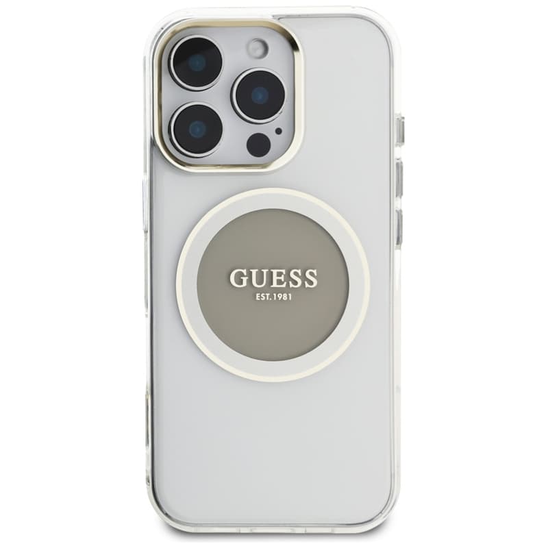 Guess IML Metal Colored Circle Classic Logo MagSafe - Case for iPhone 16 Pro (gray) 3
