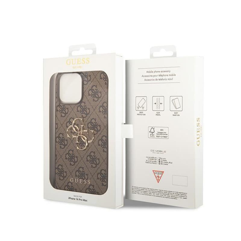 Guess 4G Big Metal Logo - Case for iPhone 15 Pro (brown) 8