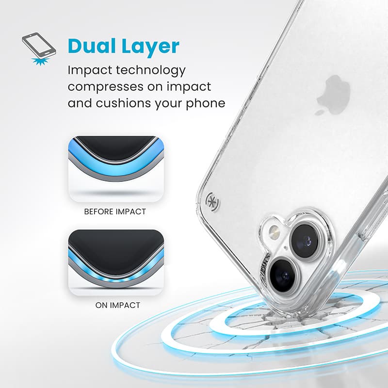 Speck Presidio Perfect-Clear - iPhone 16 Plus Case (Clear) 2