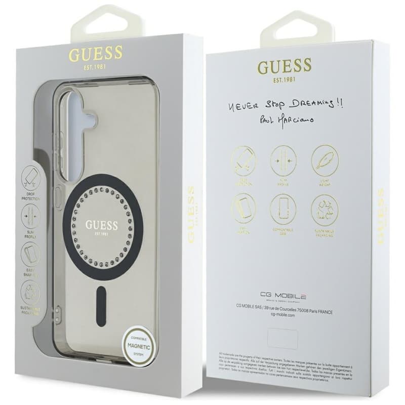 Guess Rhinestones Printed Classic Logo MagSafe - Case for Samsung Galaxy S25 (black) 8