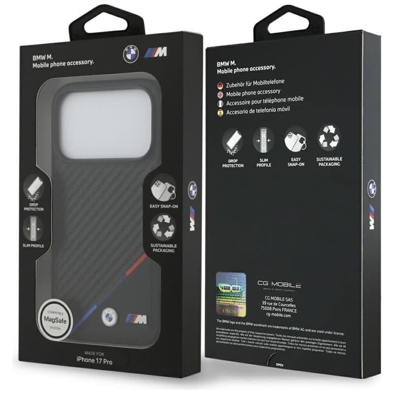 BMW M Carbon Tricolor Line MagSafe - Case iPhone 17 Pro (black) 8
