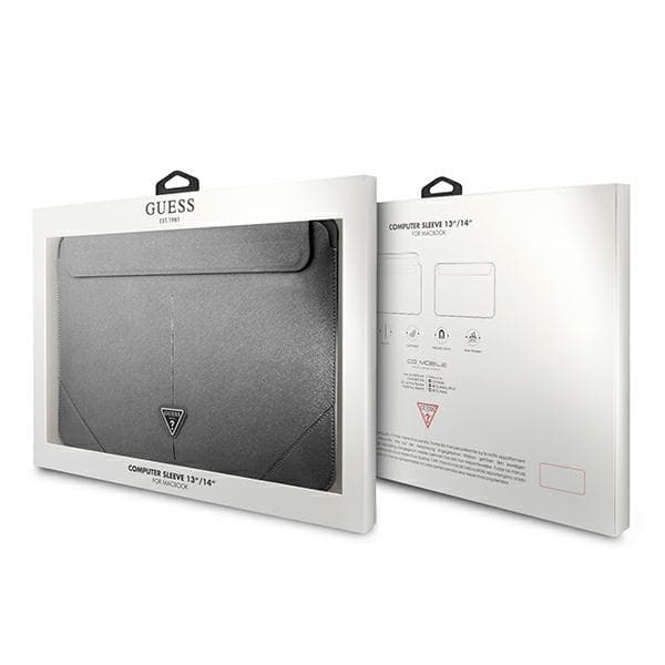 Guess Saffiano Triangle Logo Sleeve - Notebook case 13" / 14" (Silver) 4