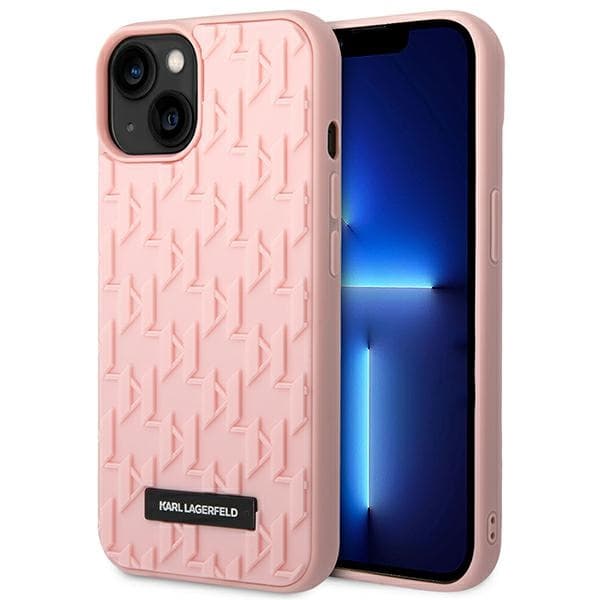 Karl Lagerfeld Monogram 3D Pattern - Case for iPhone 14 Plus (Pink) 1