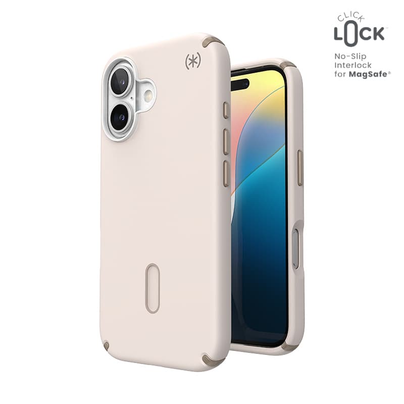 Speck Presidio2 Pro ClickLock & MagSafe - iPhone 16 Case (Bleached Bone / Heirloom Gold / Hazel Brown)