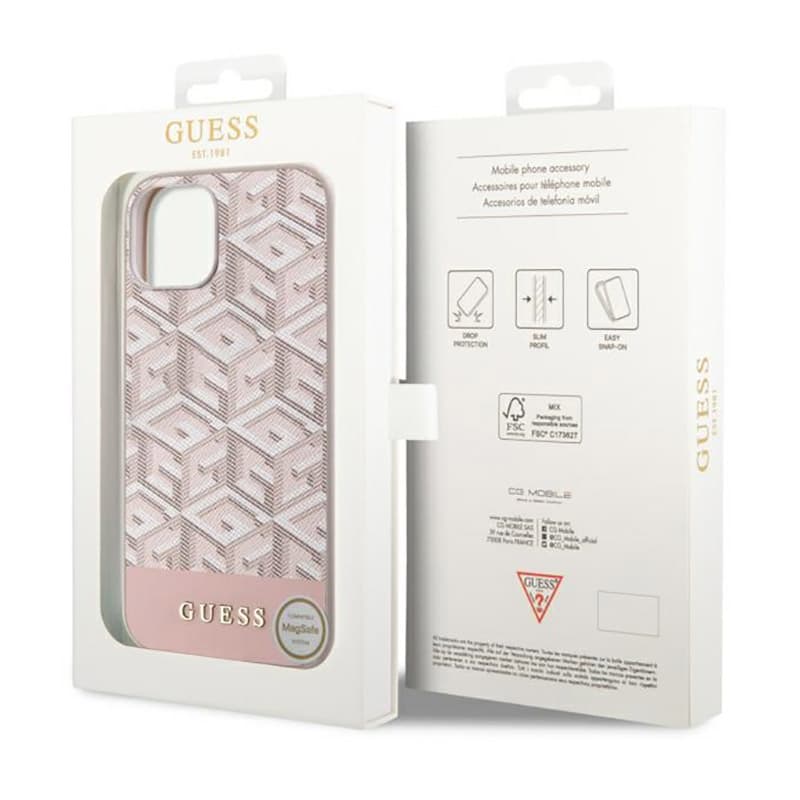 Guess GCube Stripes MagSafe - Case for iPhone 14 Plus (Pink) 8