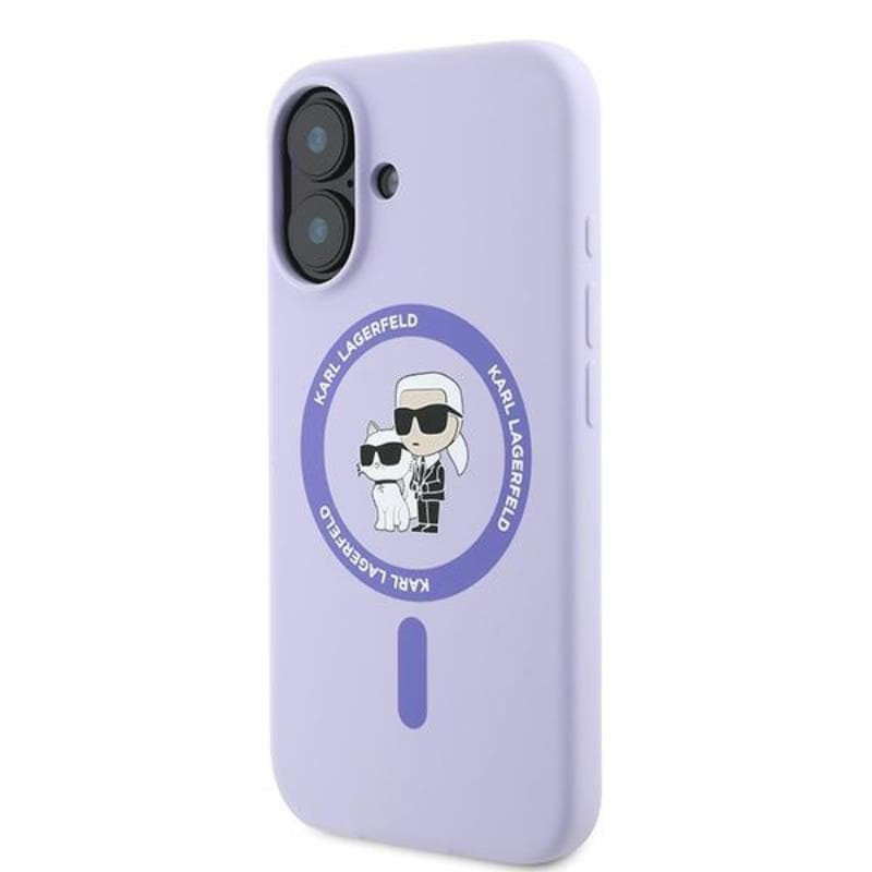Karl Lagerfeld Silicone Karl & Choupette Ring MagSafe - Case for iPhone 16 (violet) 2