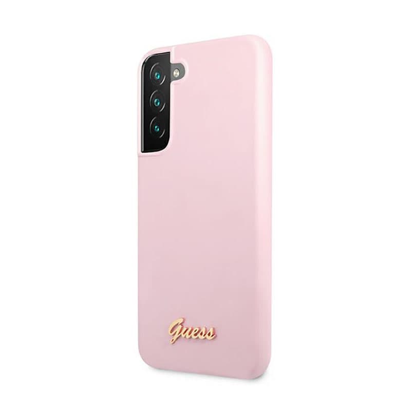 Guess Silicone Script Metal Logo - Cover for Samsung Galaxy S22+ (Pink) 2