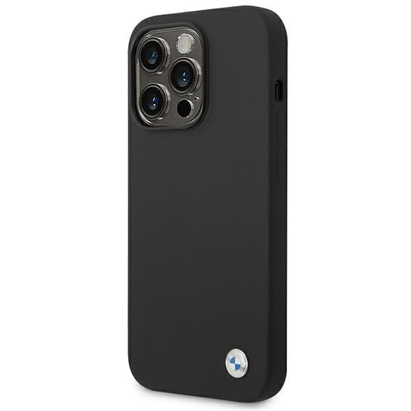 BMW Liquid Silicone Case Metal Logo for iPhone 14 Pro Max (Black) 2