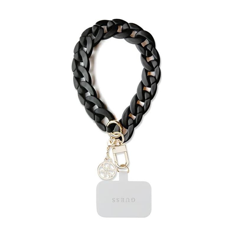 Guess Universal Big Hand Strap Acrylic 4G Charm - Universal phone strap (Black) 1