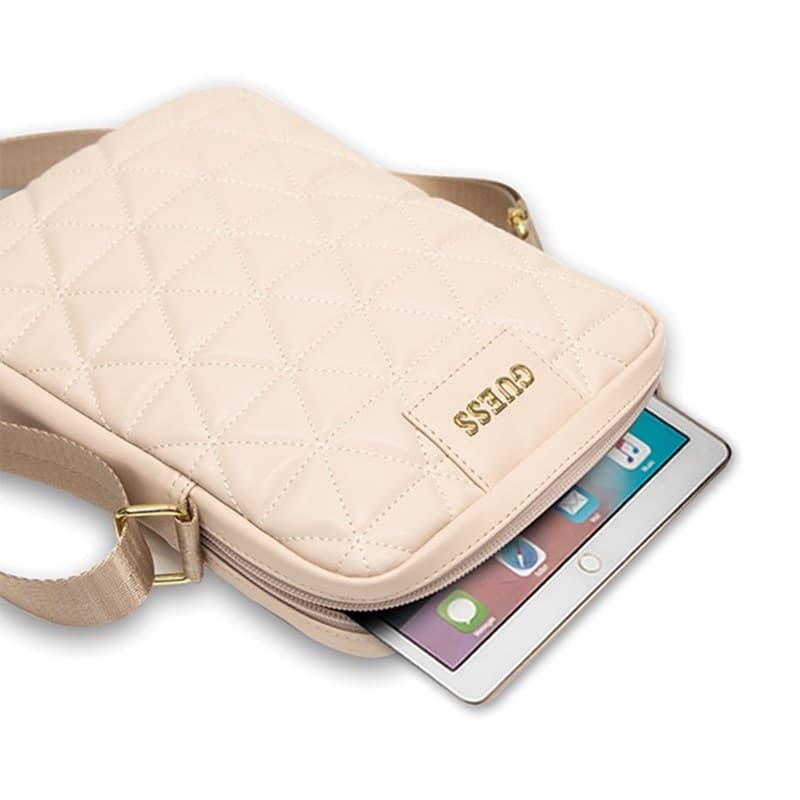Guess Quilted Tablet Bag 10" (Pink) 4