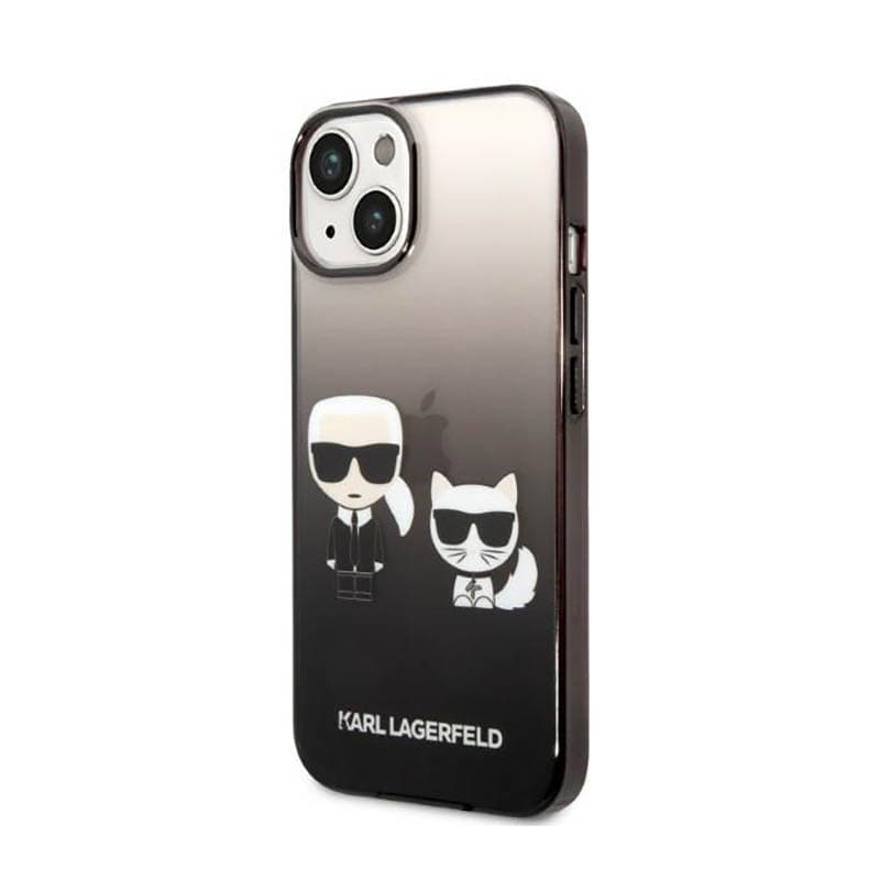Karl Lagerfeld Gradient Ikonik Karl & Choupette - Case for iPhone 14 Plus (Black) 2