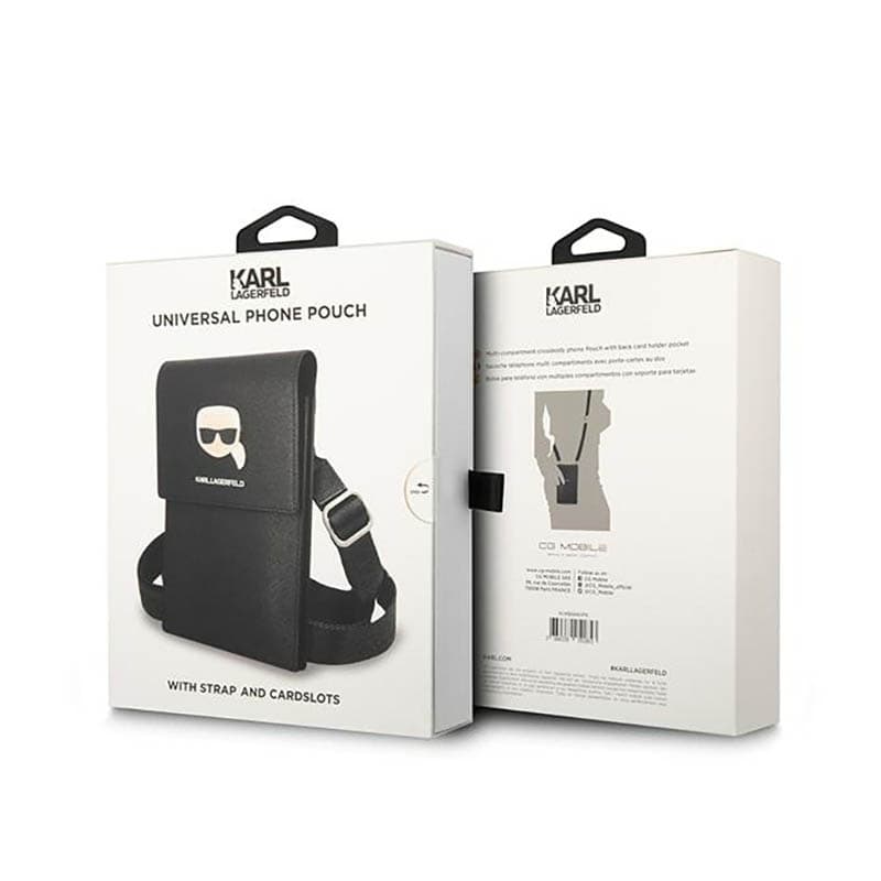Karl Lagerfeld Metal Karl Head Wallet Phone Bad - Bag for smartfone and accessories (Black) 6