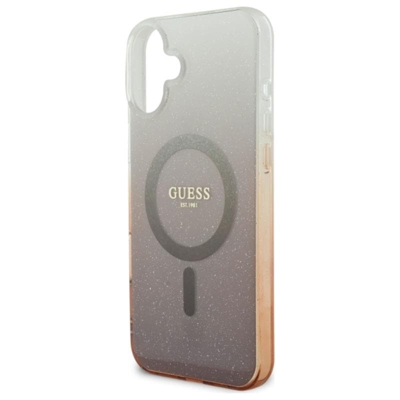 Guess IML Glitter Gradient MagSafe - Case for iPhone 16 (Brown) 6