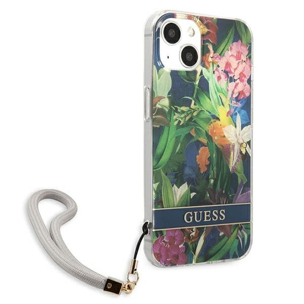 Guess Flower Cord - Cover for iPhone 13 mini (Blue) 4