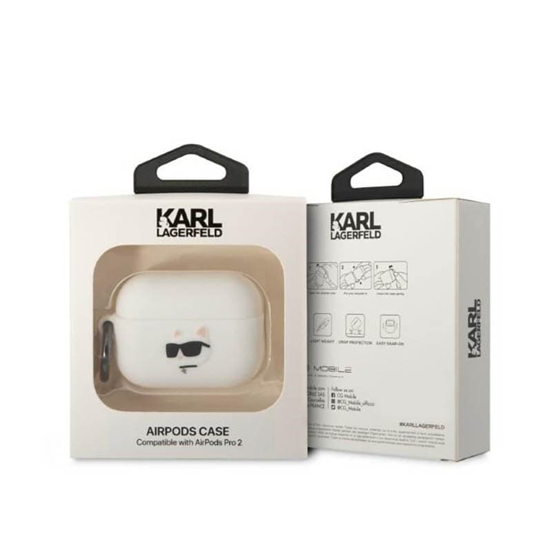 Karl Lagerfeld Silicone NFT Choupette Head 3D - AirPods Pro 2 Case (white) 4