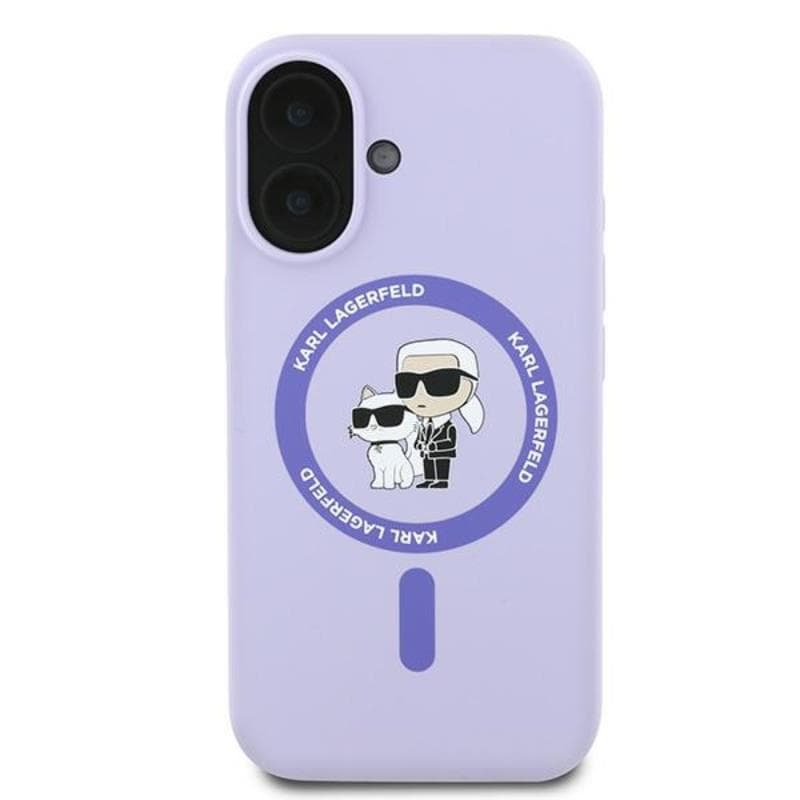 Karl Lagerfeld Silicone Karl & Choupette Ring MagSafe - Case for iPhone 16 (violet) 3