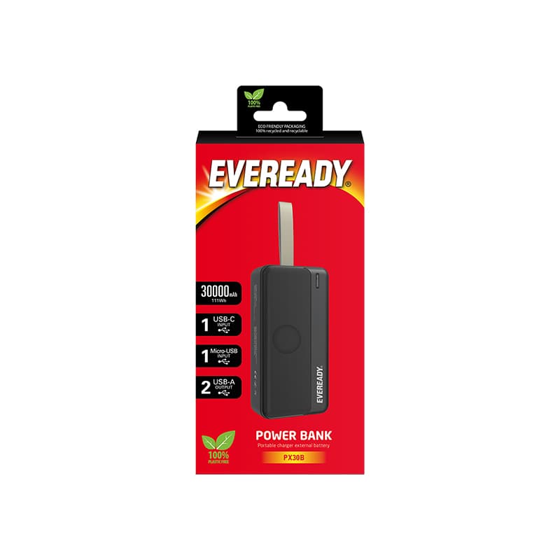 Eveready PX30B - Powerbank 30000 mAh 2x USB-A (Black) 3