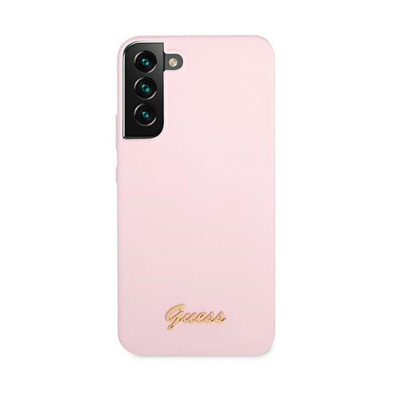 Guess Silicone Script Metal Logo - Cover for Samsung Galaxy S22+ (Pink) 3