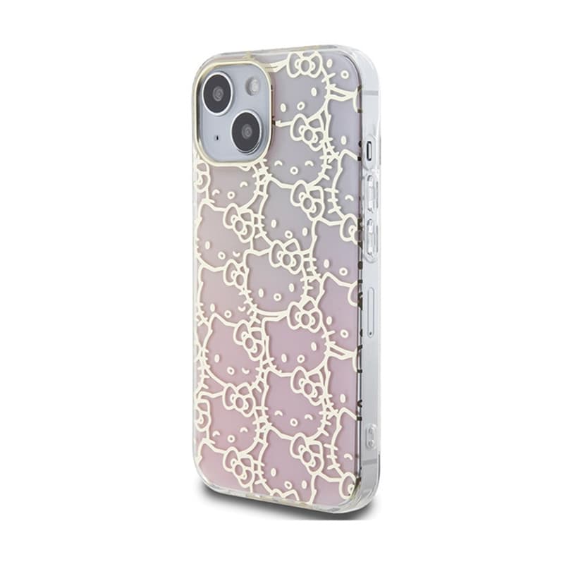 Hello Kitty IML Gradient Electrop Crowded Kitty Head - iPhone 15 Case (pink) 2