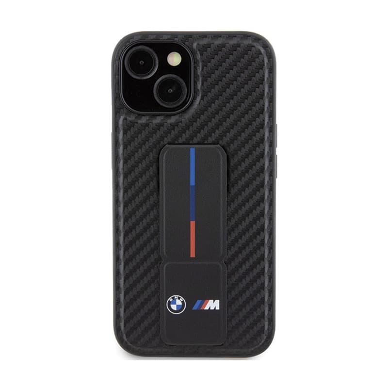 BMW Grip Stand Smooth & Carbon - Case for iPhone 15 (Black) 3