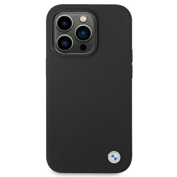 BMW Liquid Silicone Case Metal Logo for iPhone 14 Pro Max (Black) 3