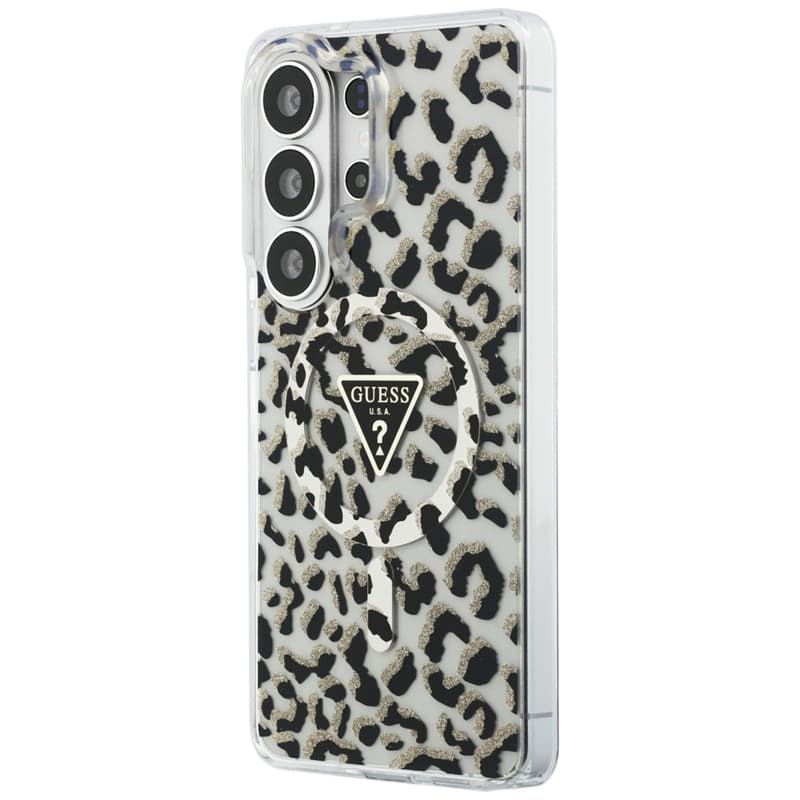 Guess IML Leopard Print Triangle MagSafe - Samsung Galaxy S26 Ultra Case (Black) 2
