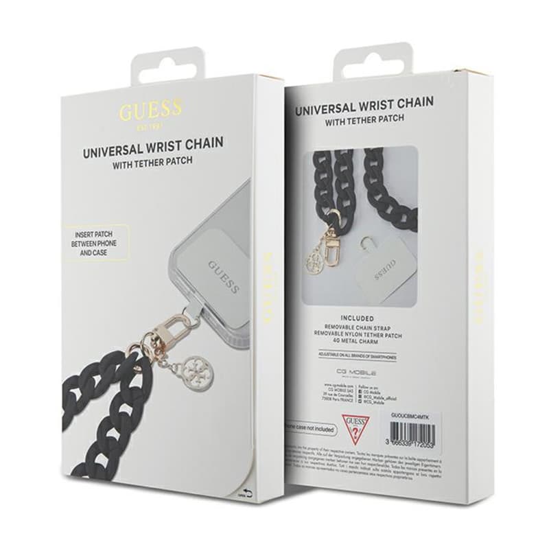 Guess Universal Big Hand Strap Acrylic 4G Charm - Universal phone strap (Black) 2