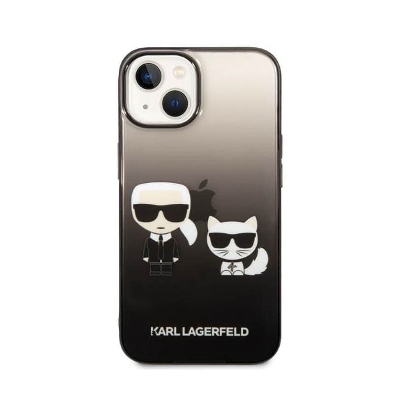 Karl Lagerfeld Gradient Ikonik Karl & Choupette - Case for iPhone 14 Plus (Black) 3