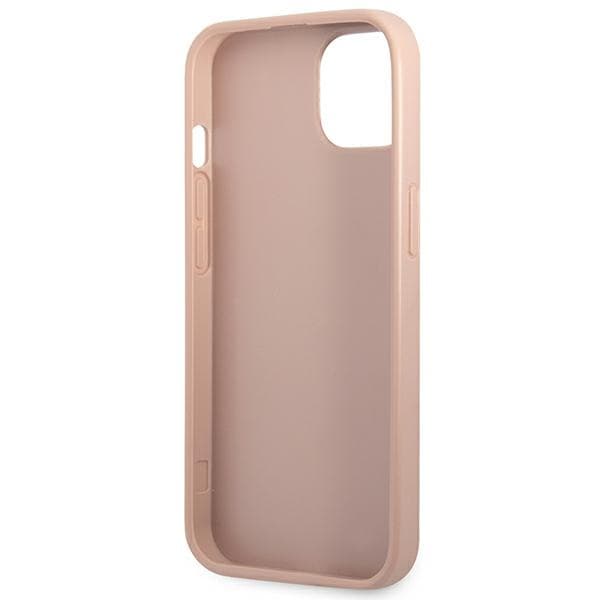 Guess Saffiano Double Card Triangle - Cover for iPhone 13  (Pink) 7