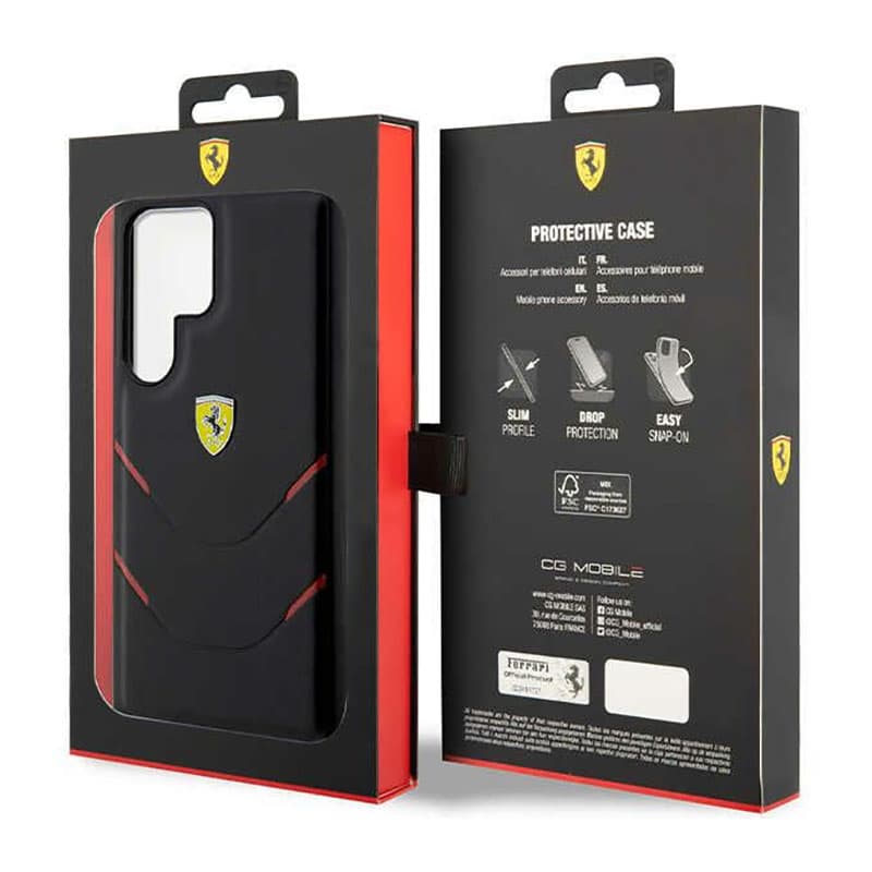 Ferrari Hot Stamp Lines - Case for Samsung Galaxy S23 Ultra (Black) 8