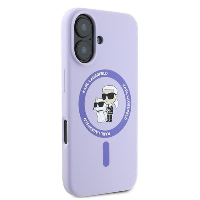 Karl Lagerfeld Silicone Karl & Choupette Ring MagSafe - Case for iPhone 16 (violet) 4