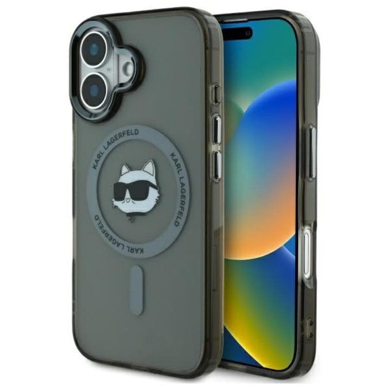 Karl Lagerfeld IML Metal Choupette Head MagSafe - Case for iPhone 16 Plus (black) 1