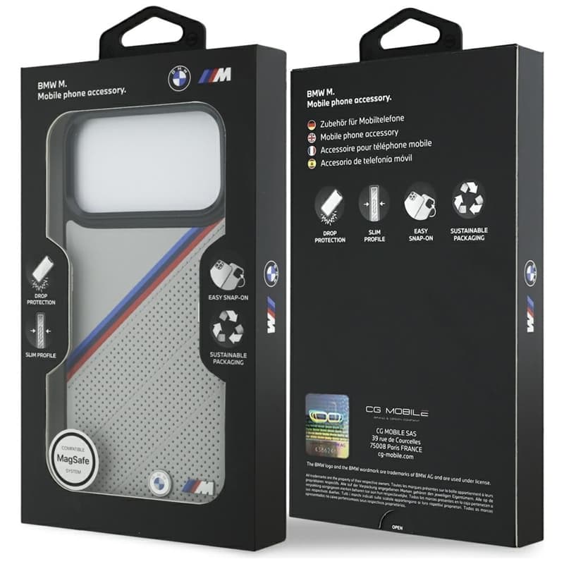 BMW M Tricolor Metal Logo MagSafe - iPhone 17 Pro Max Case (Gray) 8