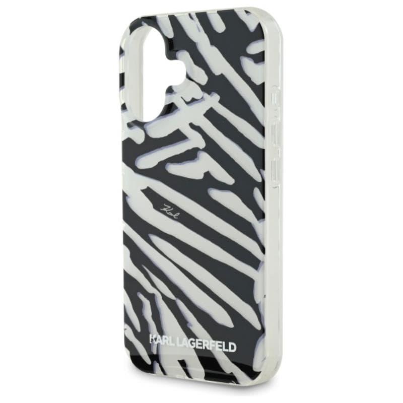 Karl Lagerfeld IML Zebra Pattern & Cord - Case for iPhone 16 (black) 5