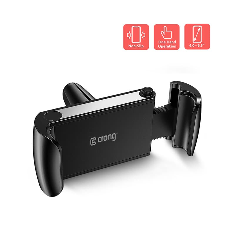 Crong Universal Smart Car Holder – Universal car phone holder for 4"-6.5" phones (black) 1