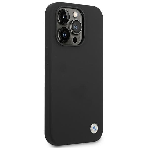 BMW Liquid Silicone Case Metal Logo for iPhone 14 Pro Max (Black) 4