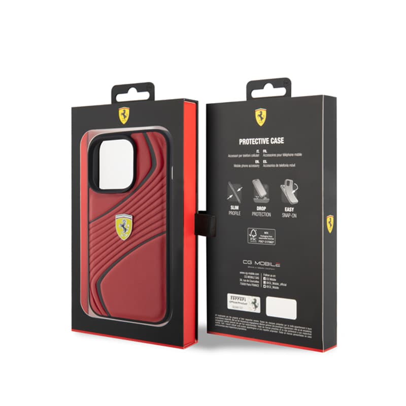 Ferrari Twist Metal Logo - Case for iPhone 15 Pro (Red) 8