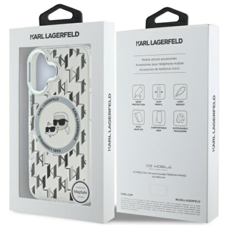 Karl Lagerfeld IML Monogram Karl & Choupette Head MagSafe - Case for iPhone 16 (transparent) 8
