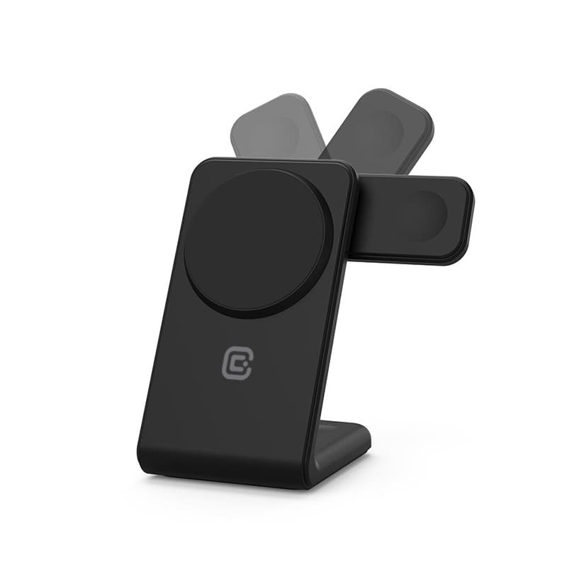 Crong MagSpot Pivot Stand - 3-in-1 Wireless Charger with MagSafe for iPhone, Apple Watch, and AirPods (Black) 6