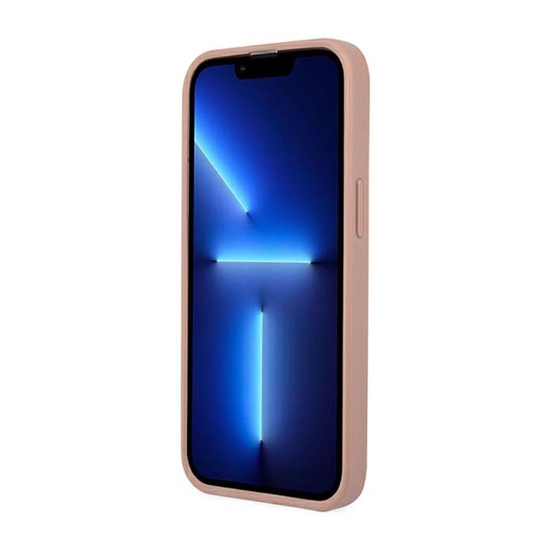 Guess Saffiano Triangle Logo Case - Case for iPhone 14 Pro (Pink) 5